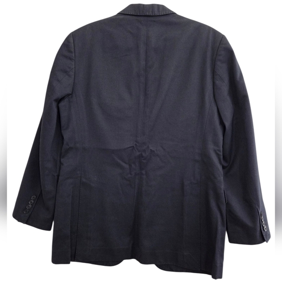 Carolina Herrera Navy Sport Coat with Notched Lapels - Picture 3 of 8